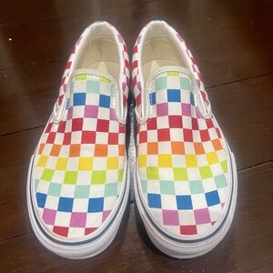 Vans Checkered Multicolor Slip On Sneakers Women’s 7.5 Men’s 6